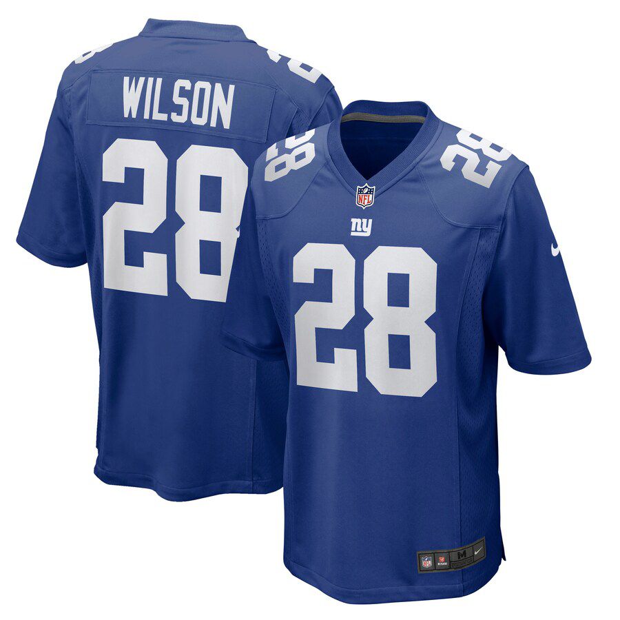 Men New York Giants 28 Quincy Wilson Nike Royal Game NFL Jersey